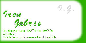 iren gabris business card